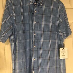 Medium size Mens shirt plaid color blue